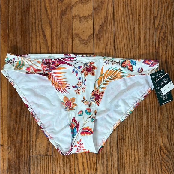 LRL Ralph Lauren Jacobean Floral Hipster Bikini Bottom size 12 NWT - Picture 3 of 7